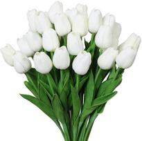 10/20Pcs Vibrant Multicolor 33cm Artificial Tulip Bouquet Real Touch Faux Flowers for Home Office Weddings Easter Decorations 10PCS balta