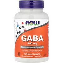 NOW Foods, GABA, 750 mg, 100 vegetariškų kapsulių