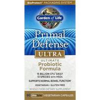 Garden of Life, „Primal Defense®“, „Ultra“, geriausia probiotikų formulė, 90 „UltraZorbe™“ vegetariškų kapsulių