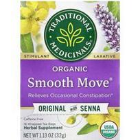 Traditional Medicinals, Organinė „Smooth Move®“ arbata, originali su sena, be kofeino, 16 suvyniotų arbatos pakelių, 32 g