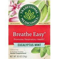 Traditional Medicinals, „Breathe Easy®“, eukalipto ir mėtų skonio, be kofeino, 16 suvyniotų arbatos pakelių, 24 g