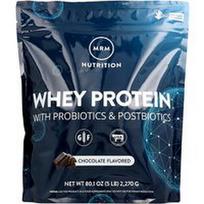 MRM Nutrition, Išrūgų baltymai su probiotikais ir postbiotikais, šokolado skonio, 80,1 uncijos (2270 g)