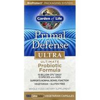 Garden of Life, „Primal Defense®“, „Ultra“, geriausia probiotikų formulė, 180 „UltraZorbe™“ vegetariškų kapsulių