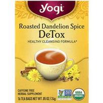 Yogi Tea, DeTox, skrudintų kiaulpienių prieskoniai, be kofeino, 16 arbatos pakelių, 24 g