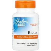 Doctor's Best, Biotinas, 10 000 mcg, 120 daržovių dangtelių