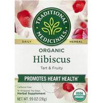 Traditional Medicinals, Ekologiškas hibiskas, be kofeino, 16 suvyniotų arbatos maišelių, 0.99 uncijos (28 g)