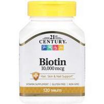 21st Century, Biotinas, 10 000 mcg, 120 tablečių