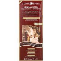 Surya Brasil, Henna kremas, pusiau nuolatiniai veganiški plaukų dažai pilkiems plaukams padengti ir tonikas balintiems plaukams, tamsiai rudi, 2.37 fl oz (70 ml)