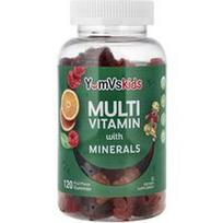 YumVs, Multivitaminas su mineralais, skanūs vaisiai, 120 drebučių