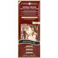 Surya Brasil, Henna kremas, pusiau ilgalaikiai veganiški plaukų dažai žiliems plaukams padengti ir tonikas balintiems plaukams, juodi, 2.37 fl oz (70 ml)