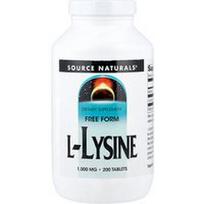 Source Naturals, L-lizinas, 1 000 mg, 200 tablečių