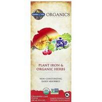 Garden of Life, MyKind Organics, augalinė geležis ir ekologiškos žolelės, spanguolės-žaliosios citrinos, 8 fl oz (240 ml)