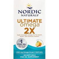 Nordic Naturals, Ultimate Omega® 2X, citrina, 60 minkštųjų gelių (1,075 mg vienam minkštam geliui)