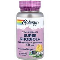 Solaray, Gyvybiniai ekstraktai, Super Rhodiola, 500 mg, 60 daržovių kapsulių