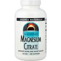 Source Naturals, Magnio citratas, 133 mg, 180 kapsulių