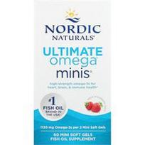 Nordic Naturals, „Ultimate Omega® 2X“, braškių skonio, 60 mini minkštųjų kapsulių (560 mg vienoje minkštojoje kapsulėje)