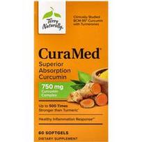 Terry Naturally, CuraMed®, geresnės absorbcijos kurkuminas, 750 mg, 60 minkštųjų gelių