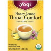 Yogi Tea, „Throat Comfort®“, medaus ir citrinos skonio, be kofeino, 16 arbatos pakelių, 32 g