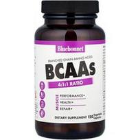 Bluebonnet Nutrition, Šakotosios grandinės aminorūgštys (BCAA), santykis 4:1:1, 120 augalinių kapsulių