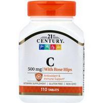 21st Century, Vitaminas C su erškėtuogėmis, 500 mg, 110 tablečių