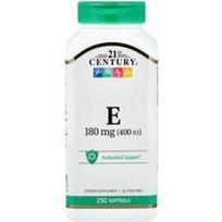 21st Century, Vitaminas E, 180 mg (400 TV), 250 minkštųjų kapsulių