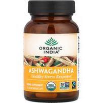 Organic India, Ašvaganda, 90 vegetariškų kapsulių (400 mg vienoje kapsulėje)