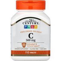 21st Century, Vitaminas C, pailginto atpalaidavimo, 500 mg, 110 tablečių