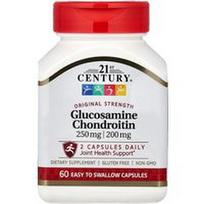 21st Century, Gliukozamino chondroitinas, 250 mg/200 mg, 60 lengvai nuryjamų kapsulių