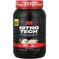 MuscleTech, „Nitro-Tech™“ išrūgų baltymai raumenims auginti, vanilės skonio, 907 g
