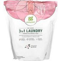 Grab Green, 3-in-1 skalbinių miltelių ploviklio ankštys, Gardenia, 60 krovinių, 2 svarai 2 uncijos (960 g)