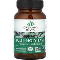Organic India, Tulsi-Šventasis bazilikas, 90 vegetariškų kepurėlių