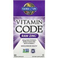 Garden of Life, Vitamino kodas, RAW cinkas, 60 veganiškų kapsulių