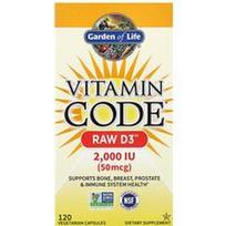 Garden of Life, Vitamino kodas®, RAW D3™, 120 vegetariškų kapsulių