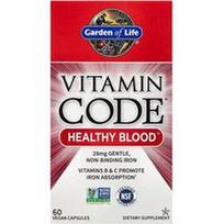 Garden of Life, Vitamino kodas®, sveikas kraujas™, 60 veganiškų kapsulių