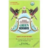 J&R Port Trading, Green Rooibos, be kofeino, 40 arbatos maišelių, 3.53 oz (100 g)
