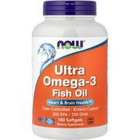 NOW Foods, Ultra Omega-3 žuvų taukai, 180 minkštųjų kapsulių