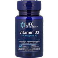 Life Extension, Vitaminas D3, 125 mcg (5000 TV), 60 minkštųjų gelių