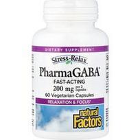 Natural Factors, „Stress-Relax®“, „Pharma GABA®“, 60 vegetariškų kapsulių (100 mg vienoje kapsulėje)