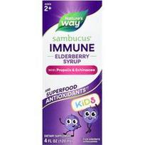 Nature's Way, „Sambucus® Kids“, imuninis sirupas su šeivamedžio uogomis, propoliu ir ežiuole, nuo 2 metų, 120 ml