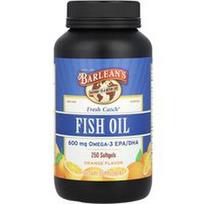 Barlean's, „Fresh Catch®“, žuvų taukai, omega-3 EPA/DHA, apelsinų skonio, 250 minkštųjų kapsulių (300 mg vienoje minkštojoje kapsulėje)