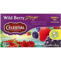 Celestial Seasonings, Žolelių arbata, laukinių uogų „Zinger®“, be kofeino, 20 arbatos pakelių, 47 g