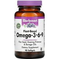 Bluebonnet Nutrition, Augalinės kilmės omega-3-6-9, 90 minkštųjų kapsulių