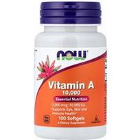NOW Foods, Vitaminas A, 3 000 mcg (10 000 TV), 100 minkštųjų gelių
