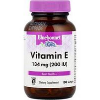 Bluebonnet Nutrition, Vitaminas E, 100 minkštųjų kapsulių