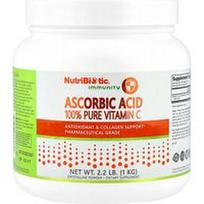 NutriBiotic, Imunitetas, askorbo rūgštis, 100 % grynas vitaminas C, kristaliniai milteliai, 2,2 svaro (1 kg)