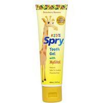 Xlear, „Kid's Spry®“, dantų gelis su ksilitoliu, nuo 3 mėnesių amžiaus, braškių ir bananų skonio, 60 ml