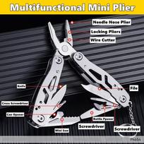 Pocket Mini Pliers Knife Screwdriver Folding Small Multitool Opener Nail File Precision Pliers Hand Tools Outdoor Emergency Tool white