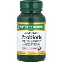 Nature's Bounty, Acidophilus probiotikas, 120 tablečių (0,5 mg vienoje tabletėje)