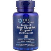 Life Extension, Patobulinti super virškinimo fermentai ir probiotikai, 60 vegetariškų kapsulių
