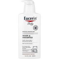 Eucerin, Kūdikis, Prausiklis ir šampūnas, Be kvapiųjų medžiagų, 13.5 fl oz (400 ml)